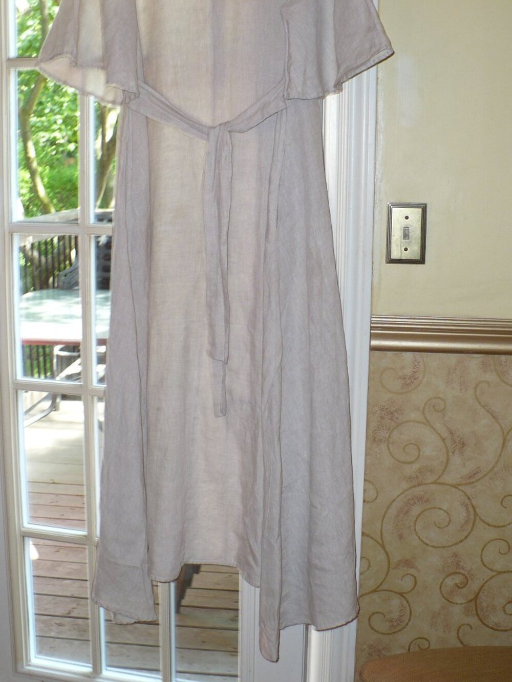 BRIAN BAILEY NATURAL LINEN DRESS SIZE MED